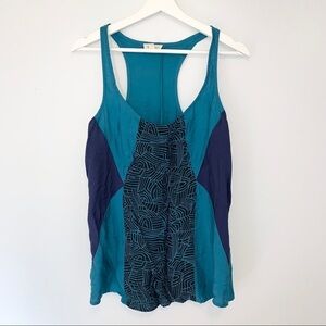 UO Silence + Noise blue color block racerback tank top Medium